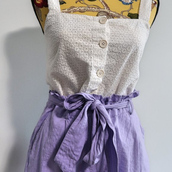 Mango High Waisted Belt Shorts and Square Neck Top - Picture 6 of 11